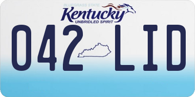 KY license plate 042LID