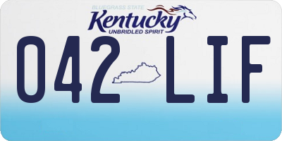 KY license plate 042LIF