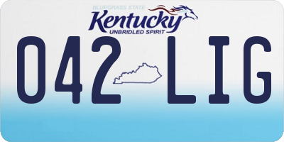 KY license plate 042LIG