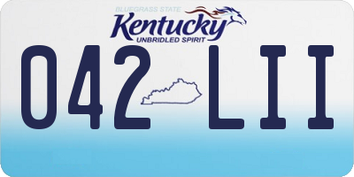 KY license plate 042LII