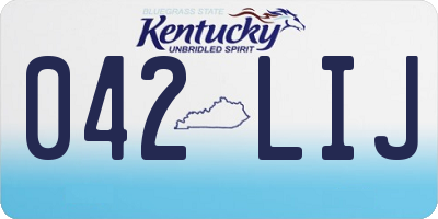 KY license plate 042LIJ