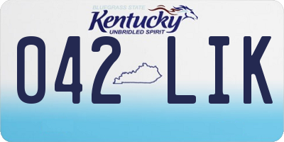 KY license plate 042LIK