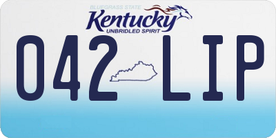KY license plate 042LIP