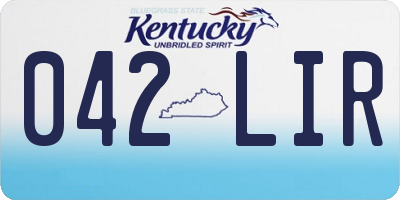 KY license plate 042LIR