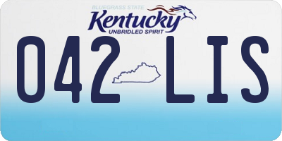 KY license plate 042LIS