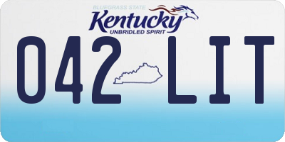 KY license plate 042LIT