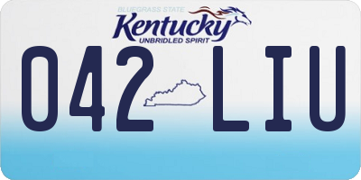 KY license plate 042LIU