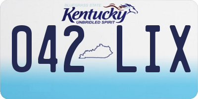 KY license plate 042LIX