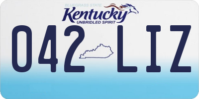 KY license plate 042LIZ