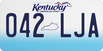 KY license plate 042LJA