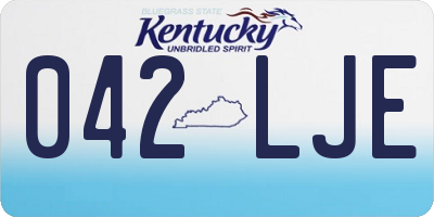 KY license plate 042LJE