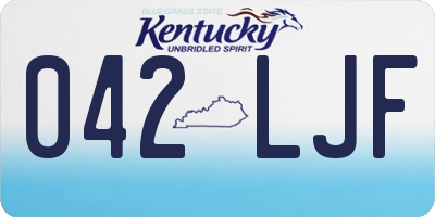 KY license plate 042LJF