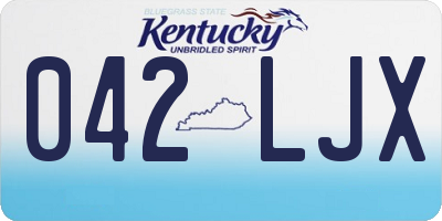 KY license plate 042LJX