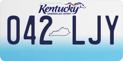 KY license plate 042LJY