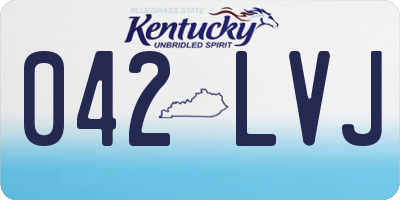 KY license plate 042LVJ