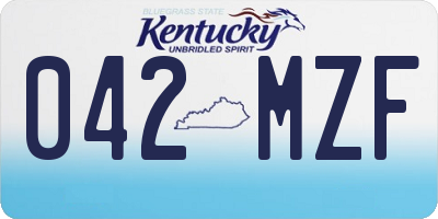 KY license plate 042MZF