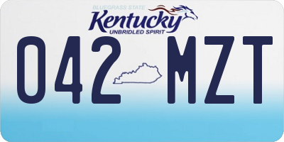 KY license plate 042MZT