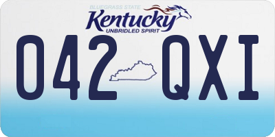 KY license plate 042QXI