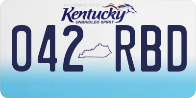 KY license plate 042RBD
