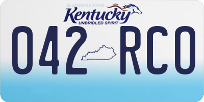 KY license plate 042RCO