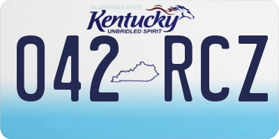 KY license plate 042RCZ