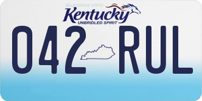 KY license plate 042RUL