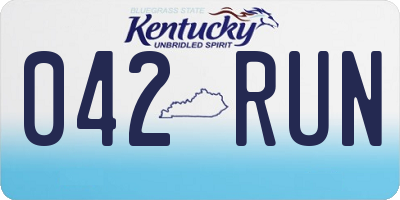 KY license plate 042RUN