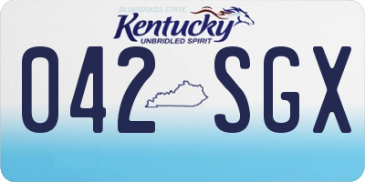 KY license plate 042SGX