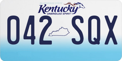 KY license plate 042SQX