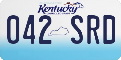 KY license plate 042SRD