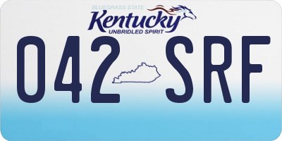 KY license plate 042SRF