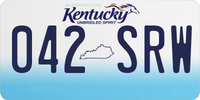 KY license plate 042SRW