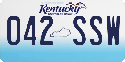 KY license plate 042SSW