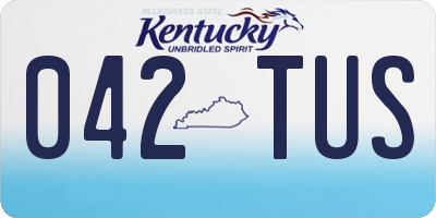 KY license plate 042TUS