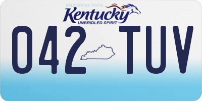 KY license plate 042TUV