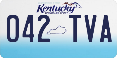 KY license plate 042TVA