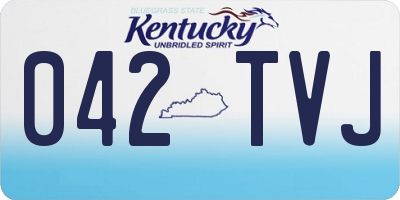 KY license plate 042TVJ
