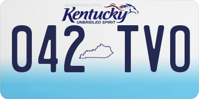 KY license plate 042TVO
