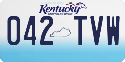 KY license plate 042TVW