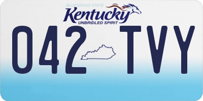 KY license plate 042TVY