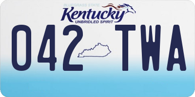 KY license plate 042TWA