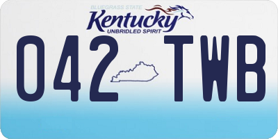 KY license plate 042TWB
