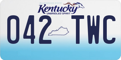 KY license plate 042TWC