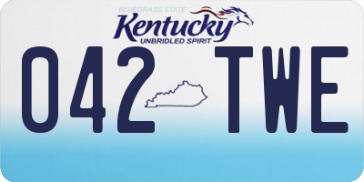 KY license plate 042TWE