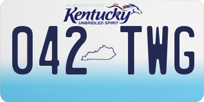 KY license plate 042TWG
