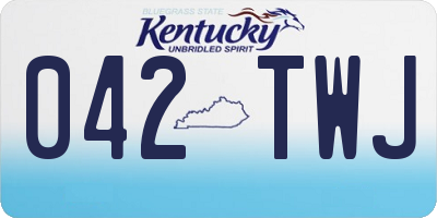 KY license plate 042TWJ