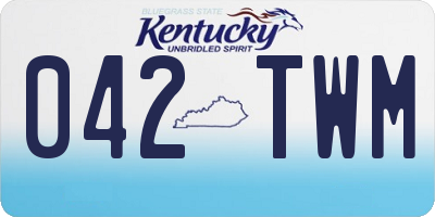 KY license plate 042TWM