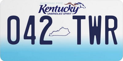 KY license plate 042TWR