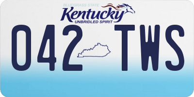 KY license plate 042TWS