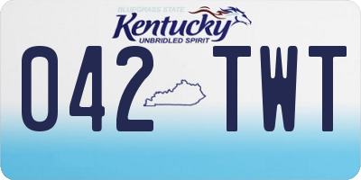 KY license plate 042TWT